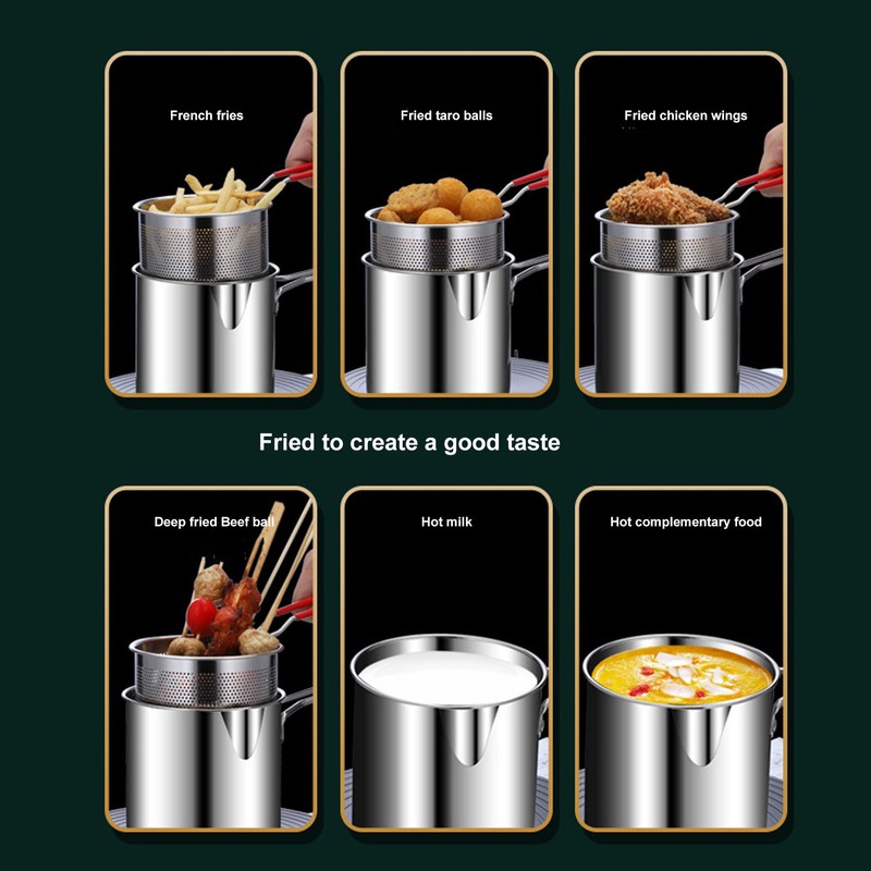 Small Deep Fryer Pot Stainless Steel Olecranon Type Diversion Japanese