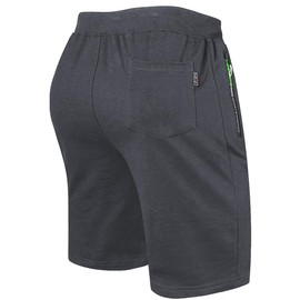 ZOXOZ Men's Shorts Summer Cotton with Zip Pockets, darkgray