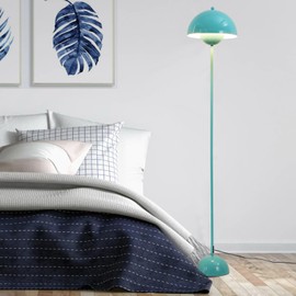 COSYLUX Modern Floor Lamp for Living Room, Industrial Tall Standing Lamp for Bedroom, Metal Shade Reflecting Light Reading Floor Lamp for Office, Nursery Room, Corner(Turquoise Green)