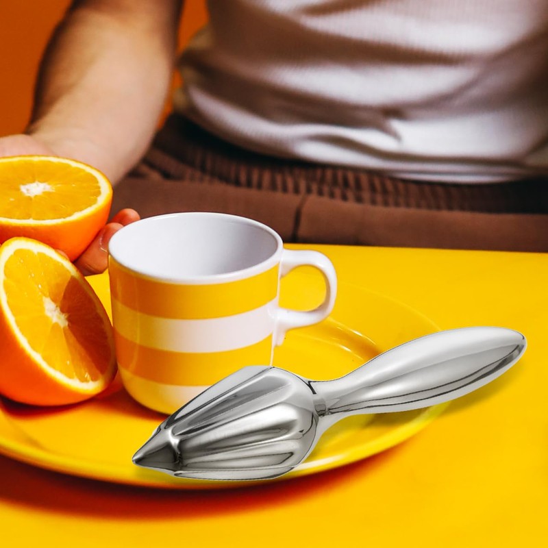 IMIKEYA Stainless Steel Citrus Reamer Lemon Hand Juicer Beech Wood