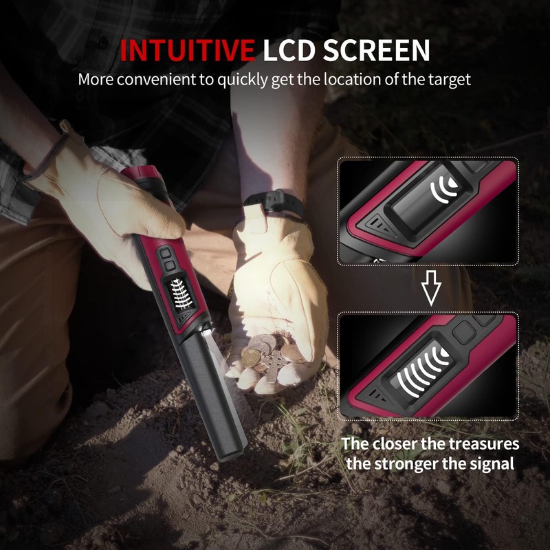 DR.ÖTEK Pinpointer Metal Detector, IP68 Waterproof, 360° Search Handheld Pin
