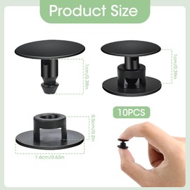 Strap Rivets, 10 Pcs Black Screw Rivets Accessories Backs，Plastic Shoes Charm Button Replacement Parts for Garden Shoe Flower Shoe Fixed Shoe Buckle Repair Upgrade (16mm)