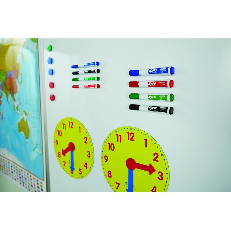 EXPO 1944745 Magnetic Dry Erase Markers with Eraser, Fine Tip,