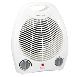 Vie Air Portable 2-Settings Fan Heater with Adjustable Thermostat, 1500W, White