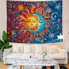 Sun and Moon Tapestry Boho Hippie Orange Red Blue Floral
