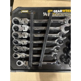 Gearwrench 14pc Flex Head Ratcheting Wrench Set Metric & SAE 72 Tooth 85141 NEW