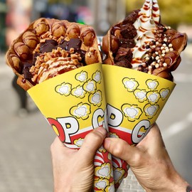 Toddmomy 100Pcs Movie Theater Popcorn Boxes Paper Popcorn Bag Cone Popcorn Container for Movie Party Theme, Home Theater Themed Decoration, Carnival Parties