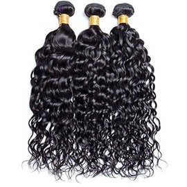 Hxxcoup Real Hair Wefts Blonde Human Hair Bundles Water Wave Hair Bundles Natural Black Blonde Human Hair 100 g/pc Double Weft Ectensions for Women with Minimal Smell 18 20 22 Inches