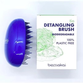 Bemakai 2 Pack - Bemakai Tio Detangling Brush in Blue. Biodegradable, 100% Plastic-Free