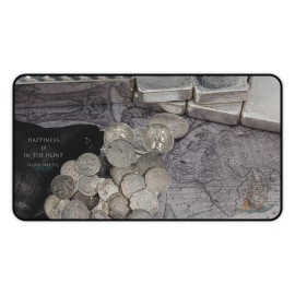Numismatic Beauty, LLC Desk Mat for Treasure Hunters Metal Detector Hunters and coin collectors - 12" × 22"