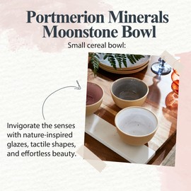Portmeirion Minerals Small Serving Bowl Moonstone Set of 4 | 4.5 inch Ceramic Serving Bowl made from Stoneware | Dishwasher, Microwave, Freezer, and Oven Safe | Perfect for Kitchen Entertainment