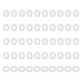 PATIKIL 50 Pcs PTFE Flat Washers 0.24 ID x 0.47" OD x 0.08" Thickness Sealing Spacer Flange Gasket for Machines Pipe Valves Oil Gas Industries, White (6x12x2mm)