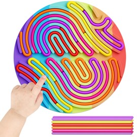 Juguetes sensoriales antiestrés, tablero de actividades sensoriales, juguetes de silicona para aliviar el estrés, tablero sensorial para el estrés, la ansiedad, el autismo y el TDAH. (Color arcoíris)