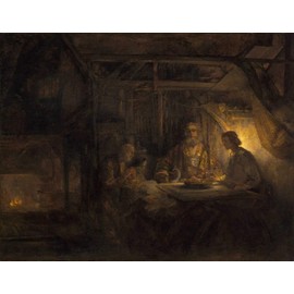 Get Custom Art - Rembrandt, Philemon and Baucis - Canvas Print Rolled in a Tube, Famous Paintings Wall Art Décor (12x16 inch)