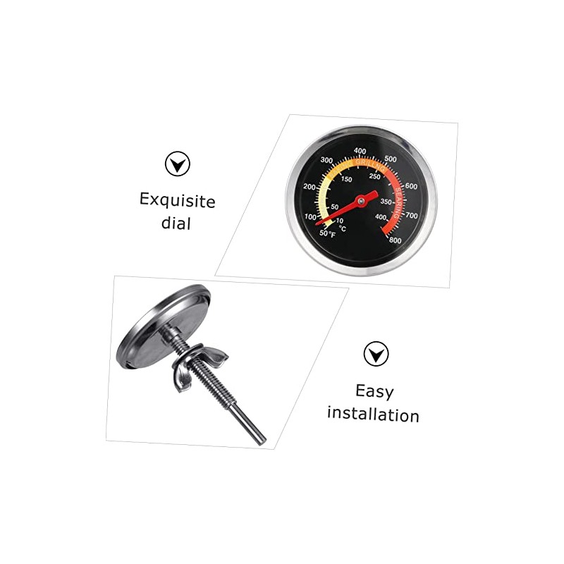 PRETYZOOM Termómetro de Horno para Barbacoa de Acero Inoxidable Medición