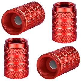 4 Stück Aluminium-Reifenventilkappen, Metall-Autoreifen-Staubkappen, Universal-Reifenventilkappen mit Dichtung für Motorrad, Fahrrad, LKW,