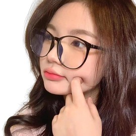 88flix Korean Women's Date Glasses for PC Smartphone No Degree Lens Glasses, Black