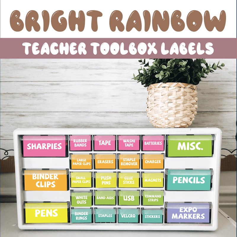 42 Pieces Teacher Toolbox Labels Tool Box Storage Label Classroom