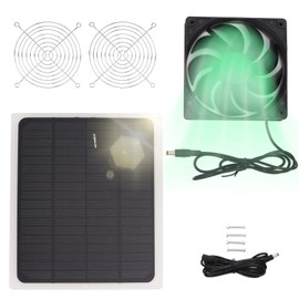 Solarpanel Lüfter Kit, 10 W Solar Panel Fan Kit, Solarmodul Ventilator Kit, Abluftventilator für Gewächshäuser, Solar Gewächshausventilator für kleine Hühnerställe, Haustiere, Schuppen, Hundehütten