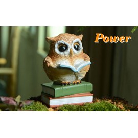 Gemmia Miniature Fairy Garden Reading Figurines- Reading Stronger Owl Statue