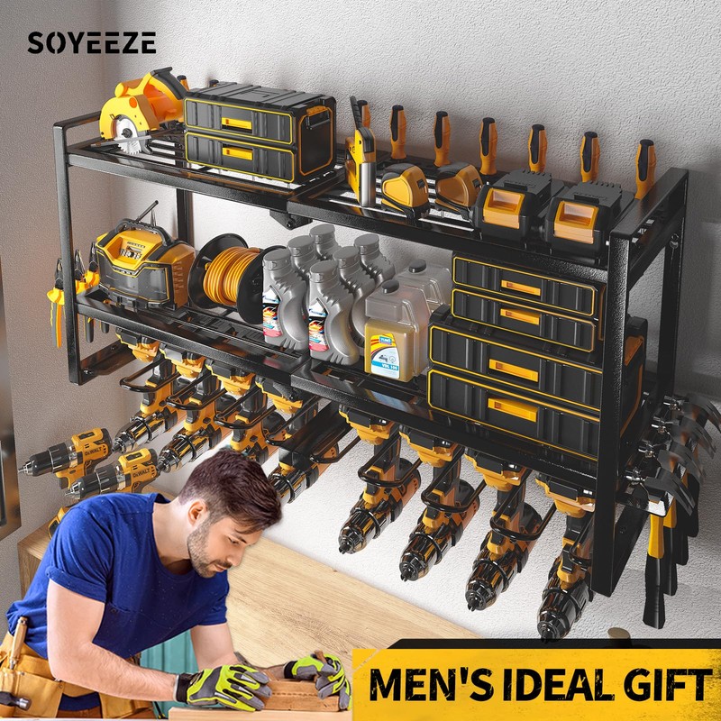 SOYEEZE Power Tool Organizer - 8 Drill & Screwdriver Wall