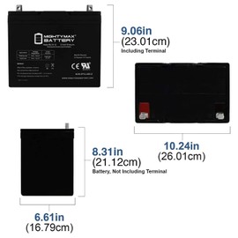 Mighty Max Battery 12V 75Ah Battery for Sunrise Medical Quickie QM-710 Power Wheelchair