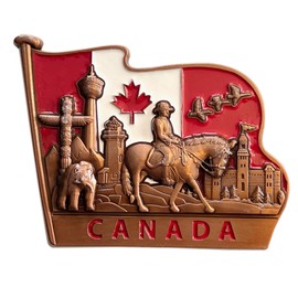 Canadian Souvenir Gifts: Fridge Magnet That Makes for an Excellent Gift idea for Your Friends and Relatives. This Beautifully Crafted Magnet captures The Essence of Canada. (Bronze-1 Pack)