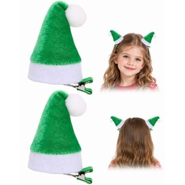 Mini Velvet Santa Hat Hair Clips, Christmas Hat Hair Accessories for Girls