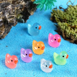 Wentoenapp 10Pcs Miniature Animal Figures, Miniature Duck Tiny Animal Figurine Mini Toys Ornament Kits for Adult Present for Home Decoration, Décor (Watermelon Red)