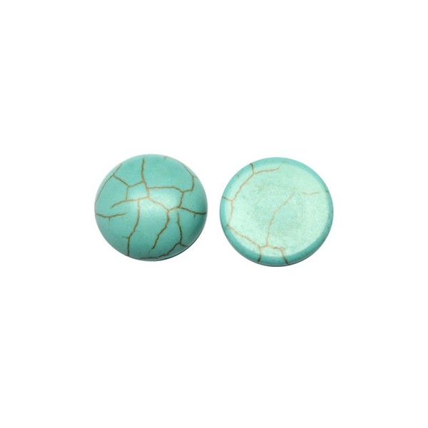 arricraft 100PCS 6mm Synthetic Turquoise Gemstone Flat Back Stone Cabochons