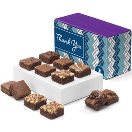 Fairytale Brownies Thank You Magic Morsel Dozen Individually Wrapped Gourmet Chocolate Food Gift Basket - 1.5 Inch x 1.5 Inch Bite-Size Brownies - 12 Pieces - Item HY412