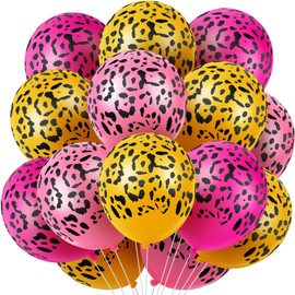 Gejoy 36 Pcs Cheetah Balloons Leopard Print Balloons Spots Latex Leopard Jungle Animal Decorations for Cheetah Zoo Theme Birthday Party Supplies