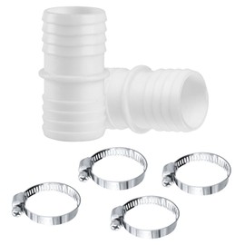 Pack of 2 Hose Connectors 38 mm to 38 mm, Pool Hose 38 mm Connector, Pool Hose Adapter, Double Hose Nozzle Pool Adapter, with 4 Stainless Steel Hose Clamps