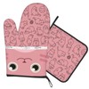 Pink Cat Oven Mitts and Pot Holders Sets of 2,