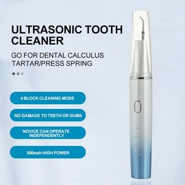 Plaque Remover for Teeth - Dental Cleaner Tool Kit - No Need Water Flosser with 4 Working Modes for Removal of Food Residue and Tartar - Specification: BLUE (with camera)