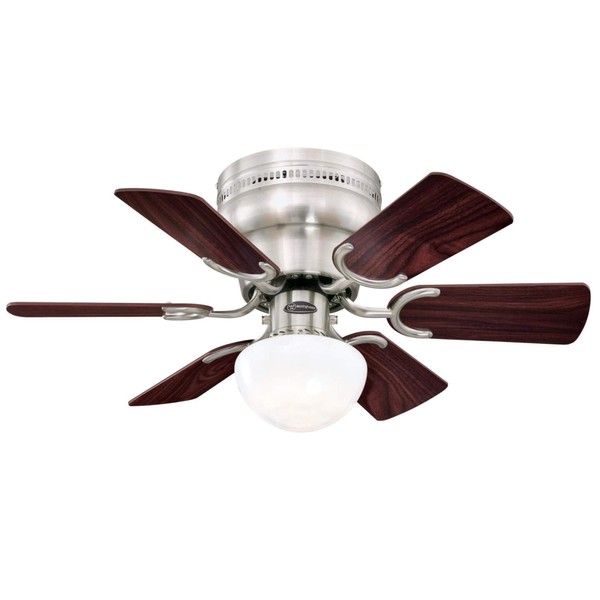 Westinghouse Lighting 7230700 Petite Indoor Ceiling Fan with Light, 30 Inch, Brushed Nickel