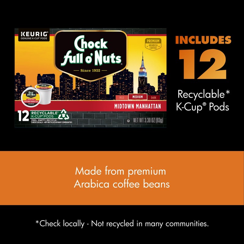 Chock Full o' Nuts Midtown Manhattan Keurig K-Cup Pods for