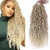 Curly Faux Goddess Locs Crochet Hair 18Inch Pre Looped Synthetic