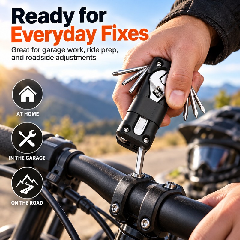 Motorcycle & Bike Multitool Kit for Roadside Repairs – Compact
