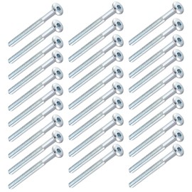 Flat Head Screws M6 x 80 mm Flat Head Screws Pack of 30 Allen Screws Furniture Screws Furniture Connection Screws Partial Thread Steel Galvanised for Furniture Children's Bed Bed and Chairs (M6 x 80)