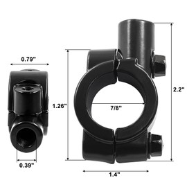 Coufce 2 Pcs Handlebar Mirror Mount Clamps Universal Motorcycle Handlebar Mirror Mount 10mm - 7/8" Aluminum Clamp for Motorcycle, Dirt Bike, ATV, Keenso