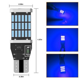 BESULEN 4 Pack LED Car Reverse Lights, T15 4014 45SMD Chipsets Backup Light Blinker Bulb, Car Brake Stop Canbus Error Free Turn Signal Light, Non Polarity 12V DC W16W (Blue)