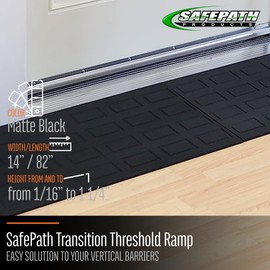 SafePath Wheelchair Accessible Rubber Threshold Ramp for Doorway, Scooter & Walker Non Slip Threshold Ramps, Easy Installation, ADA Compliant Ramp Made in USA: ¾ H, ¾ x 6½" D x 41½" W
