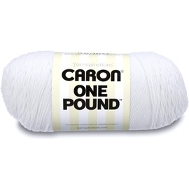 Caron One Pound White Yarn - 2 Pack of 454g/16oz - Acrylic - 4 Medium (Worsted) - 812 Yards - Knitting/Crochet