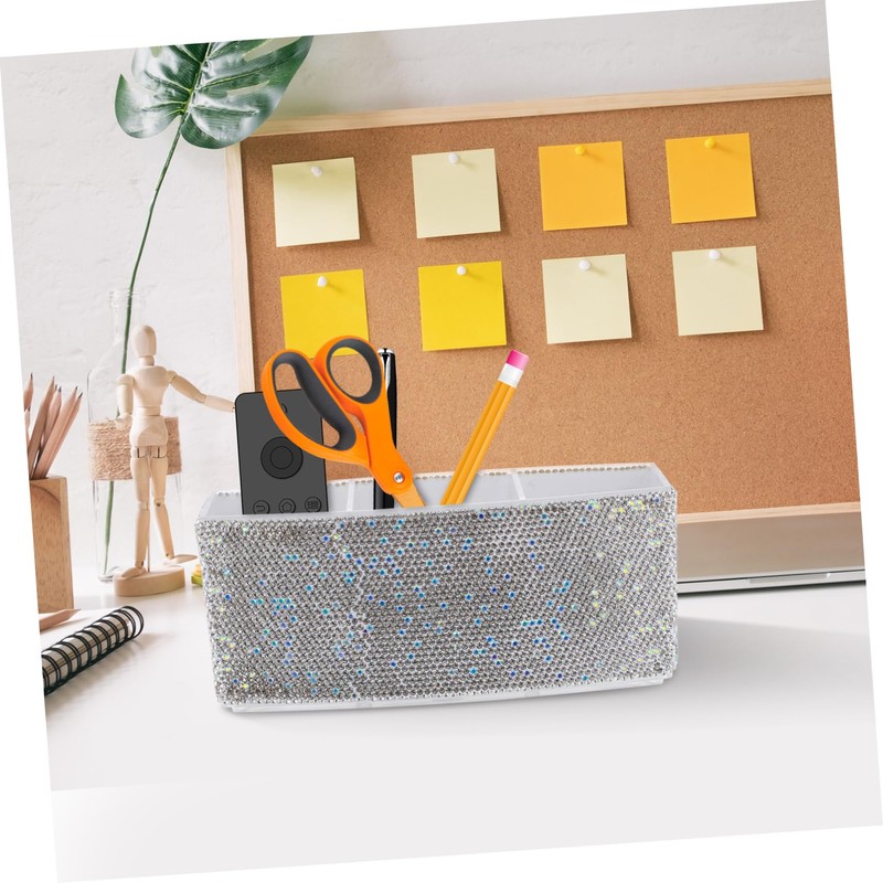 NOLITOY Luxury Bling Makeup Storage Box Compartment Organizer Brush Holder