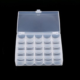 Kunststoff 25 Spulenkapsel Organizer, 1 Stück Kunststoff Leere Spulenkapsel Nähmaschinen Organizer Aufbewahrung Transparente Box für Leere Leere Klare Aufbewahrung