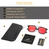 FEISEDY Men Women Vintage Square 70s Pilot Polarized Sunglasses Double