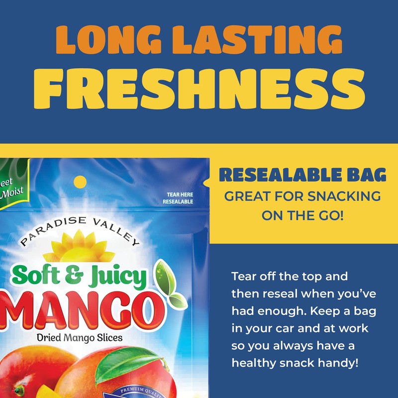 Dried Mango Slices - Delicious Texture Soft & Juicy Low