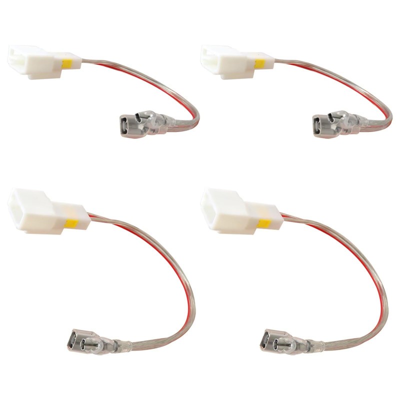 Upgraded 4pcs 2-Pins Car Door Speaker Wiring Harness Adapter Connector