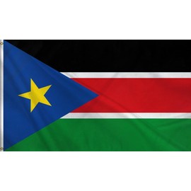 HVATLTL South Sudan Flag 4x6FT,Heavy Duty 100D Polyester,Vivid Colors,Republic of South Sudan Flags with 2 Brass Grommets for Indoor Outdoor. (4x6)